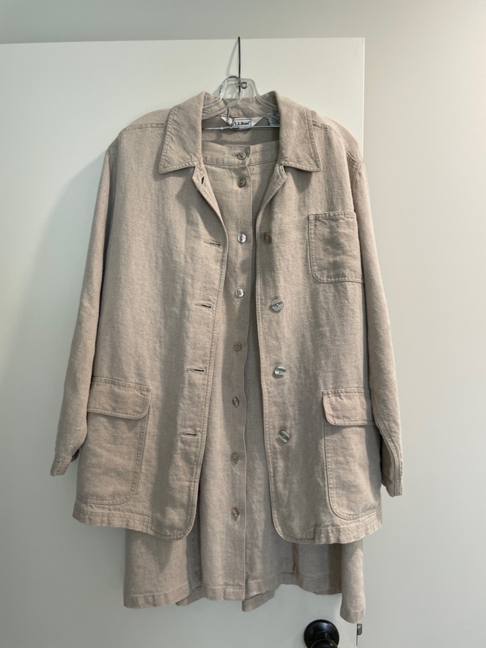 Vintage L.L. Bean 100% Linen Jacket and Skirt Set Y2K 90s